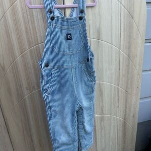 Blue and White Striped Overalls